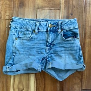 Mid waist AE jean shorts